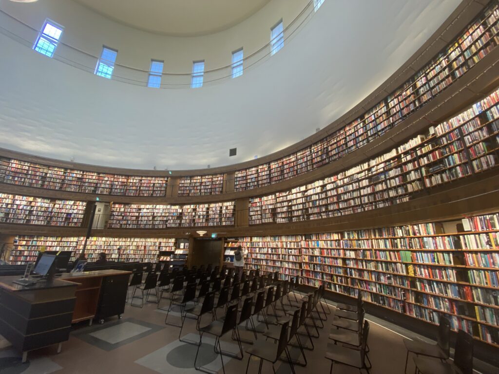 The circular city library in Stockholm. 